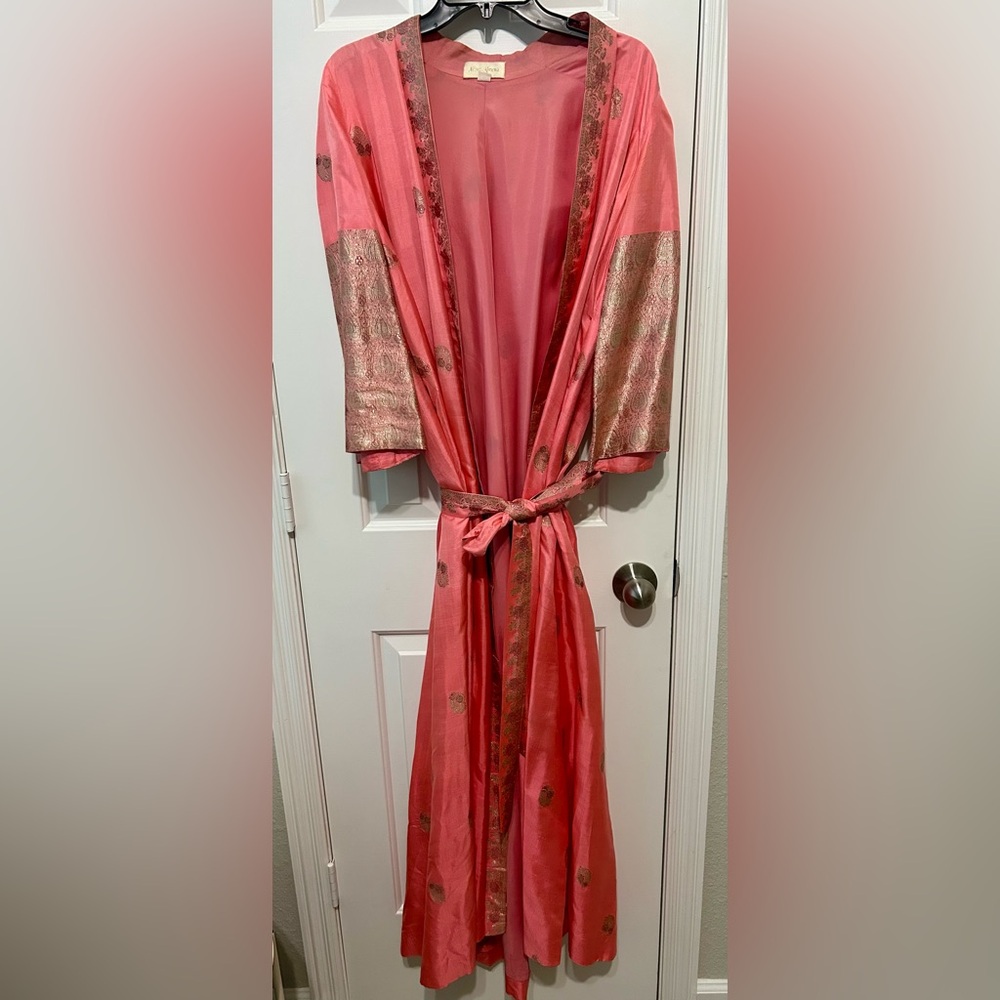 Neiman Marcus Coral and Gold Robe